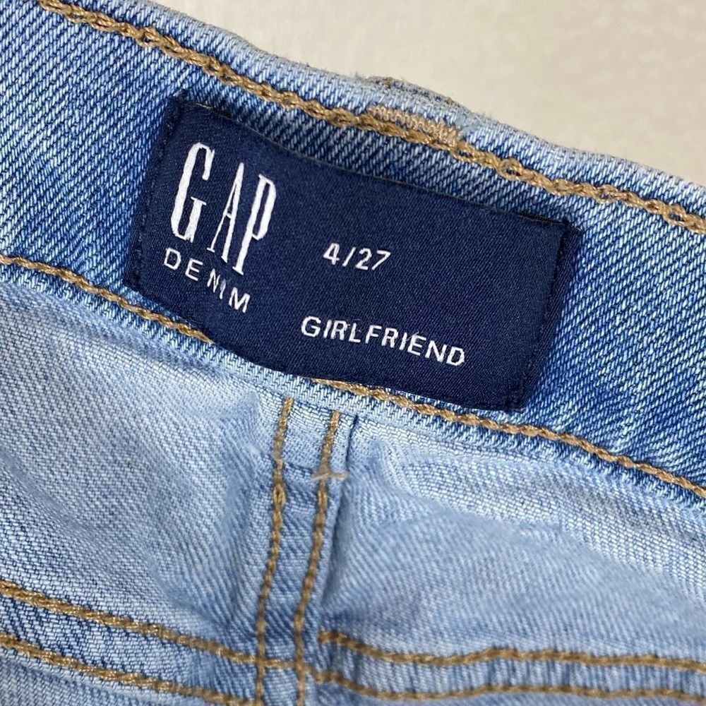 Gap Light Wash Patchwork Distressed Girlfriend Je… - image 6